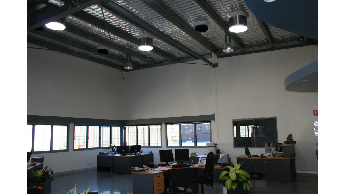 Office area is lit by Solatube Daylighting Systems.