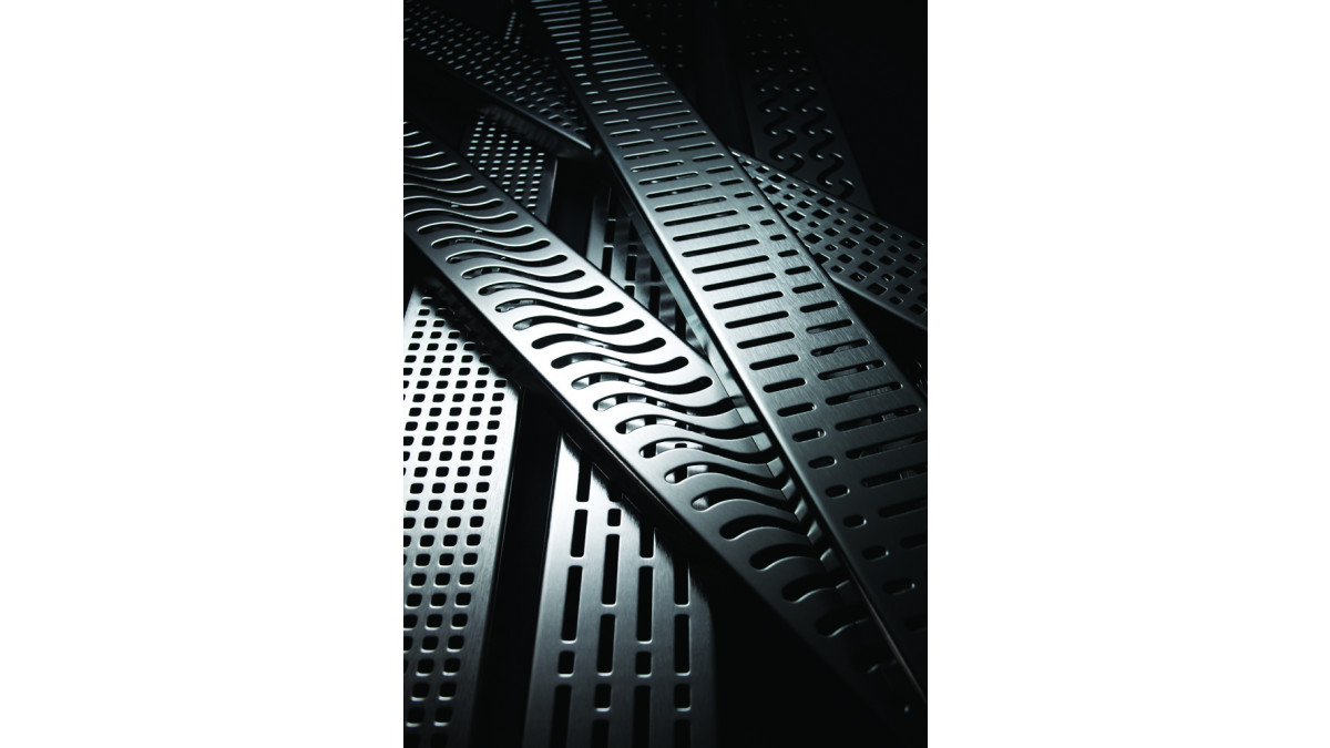 Variety of designer grate designs in grade 304 electropolished stainless steel.