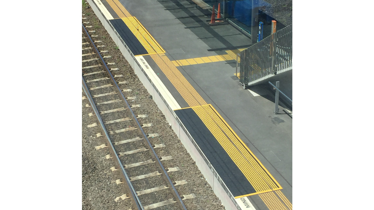 View of Ramps from top platform at Panmure Train Station.