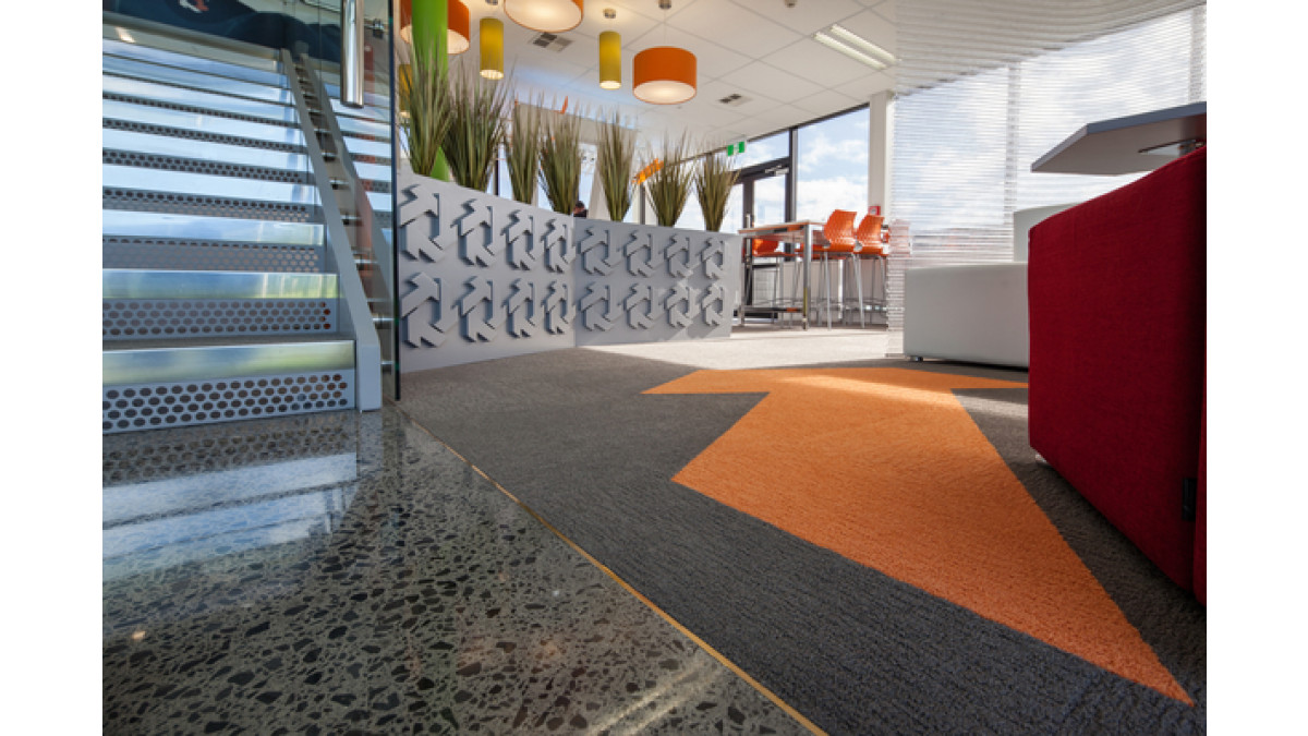 GreenPad Carpet Tiles with colour inserts.