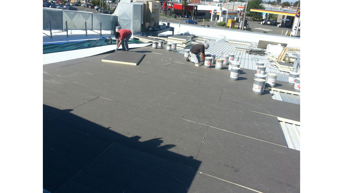 A Viking Warm Roof System installation underway.
