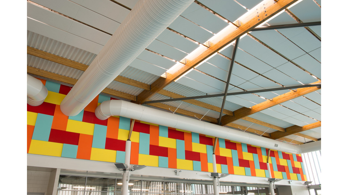 Otahuhu Recreational Precinct Swimming Pool — Cloud Panel feature wall.