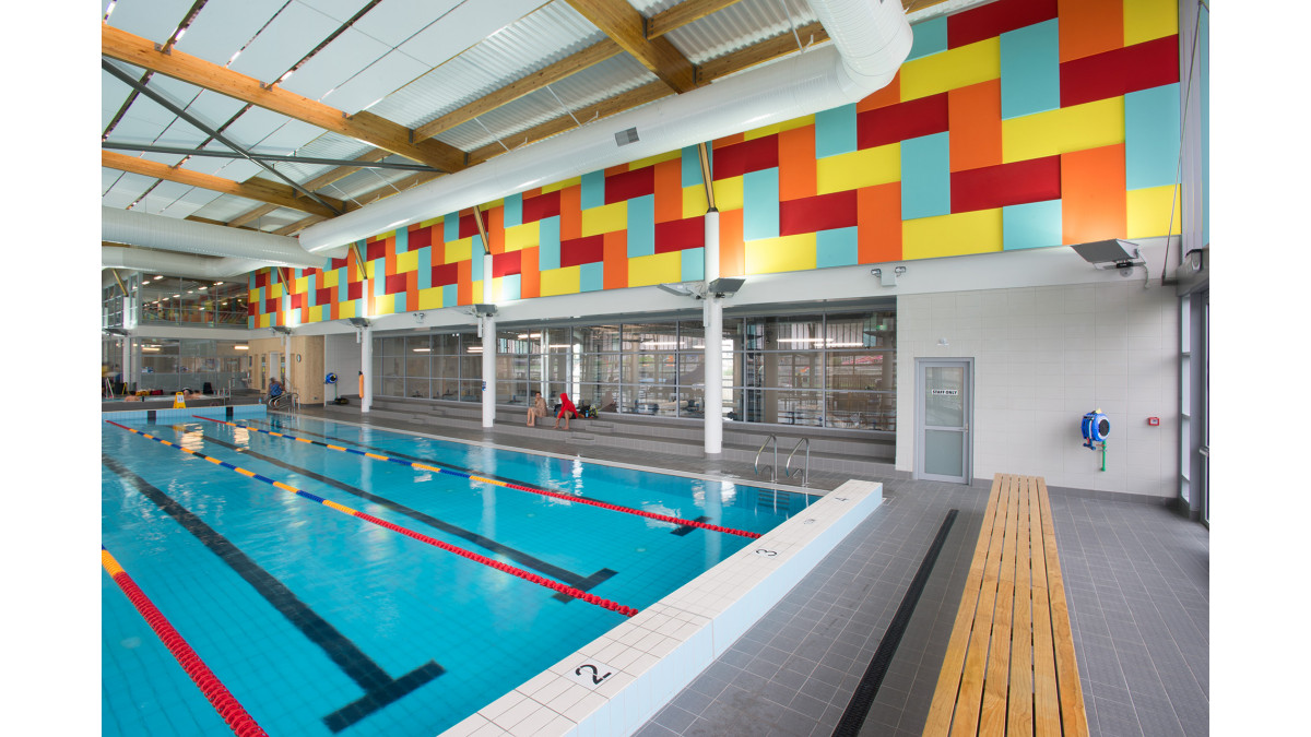 Otahuhu Recreational Precinct Swimming Pool - Cloud Panel feature wall.