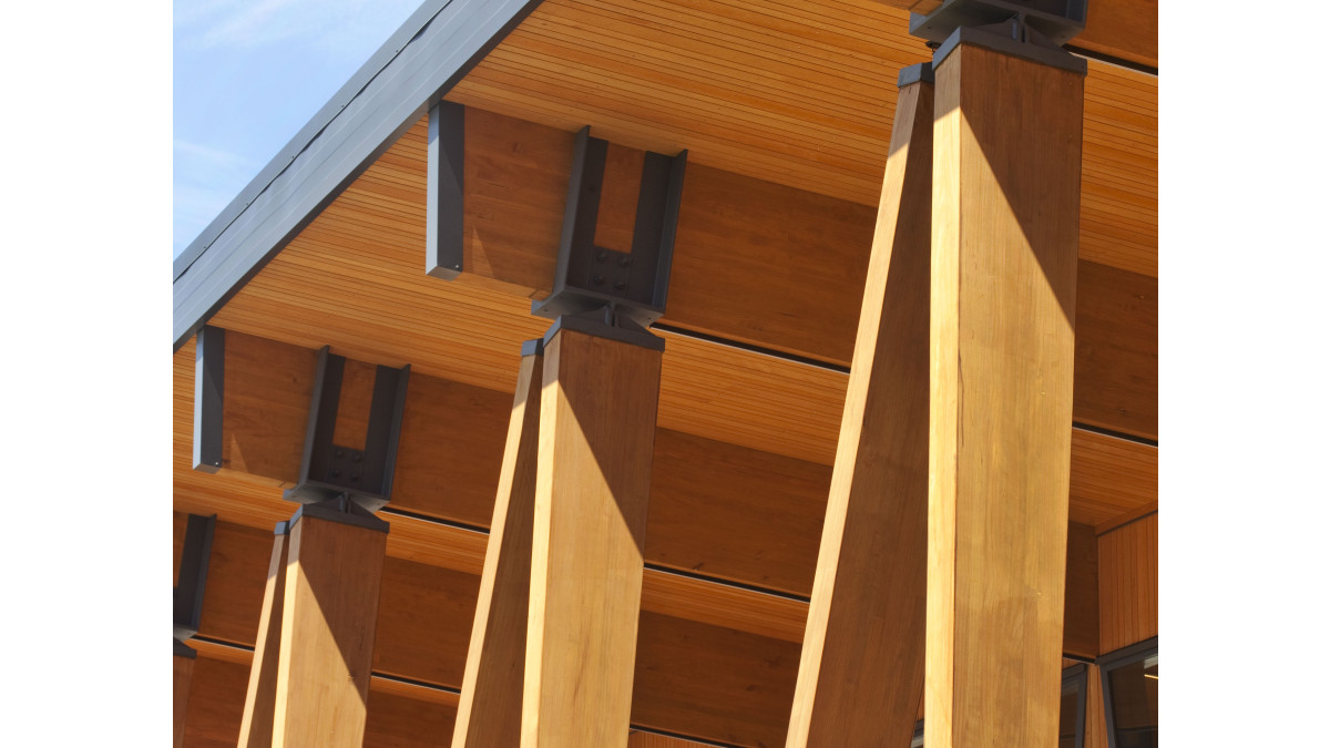 Hornby Working Mens Club — a low carbon project by RM Designs using Techlam glulam.