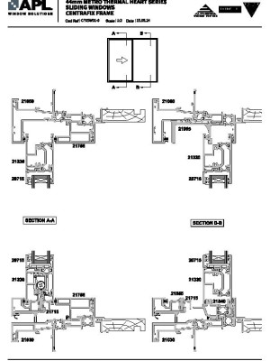 APL Metro Thermal Heart Sliding Window Cfx Drawings pdf