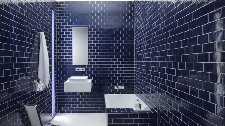 Viteo Full Blue tile bathroom image Landscape