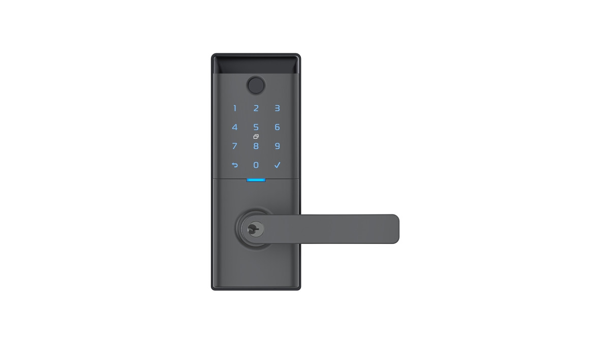 Schlage Ascent Smart Entrance Lever front on Graphite result