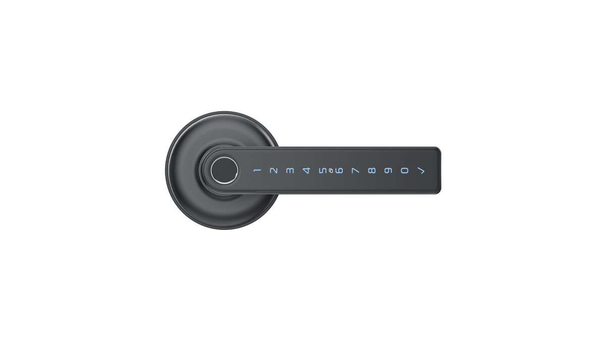 Schlage Ascent Smart Lever front on Graphite