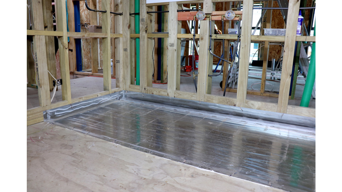 Tile over shower tray beachlands TI installed into frameing 2000px