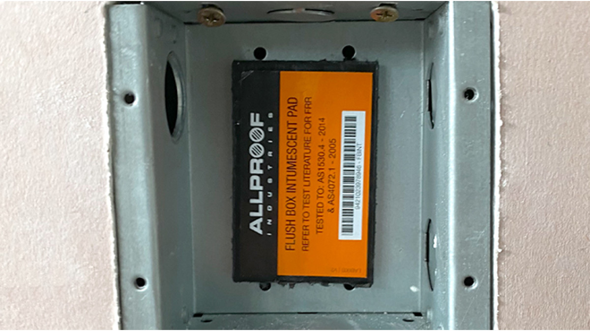 FBINT flush box install passive fire protection electrical switche double box