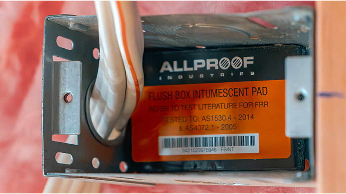 FBINT flush box install passive fire protection electrical switches