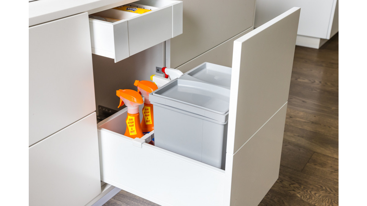 BLUM NZ bottom mount bins 17L LEGRABOX Silkwhite bathroom