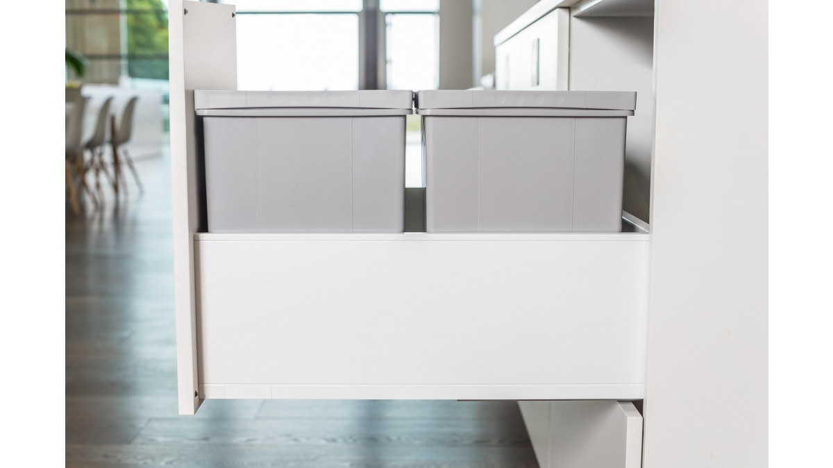 BLUM NZ bottom mount bins 17Ls LEGRABOX Silkwhite