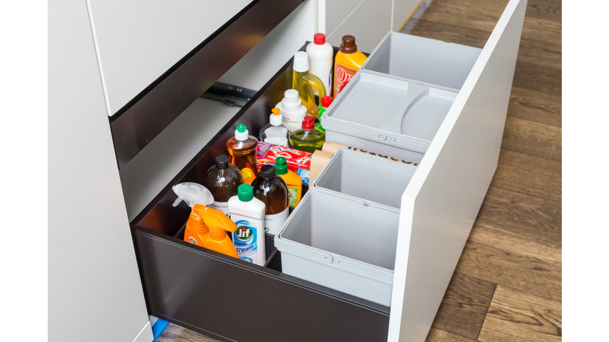 BLUM NZ bottom mount bins 17Ls and 8Ls LEGRABOX Terrablack