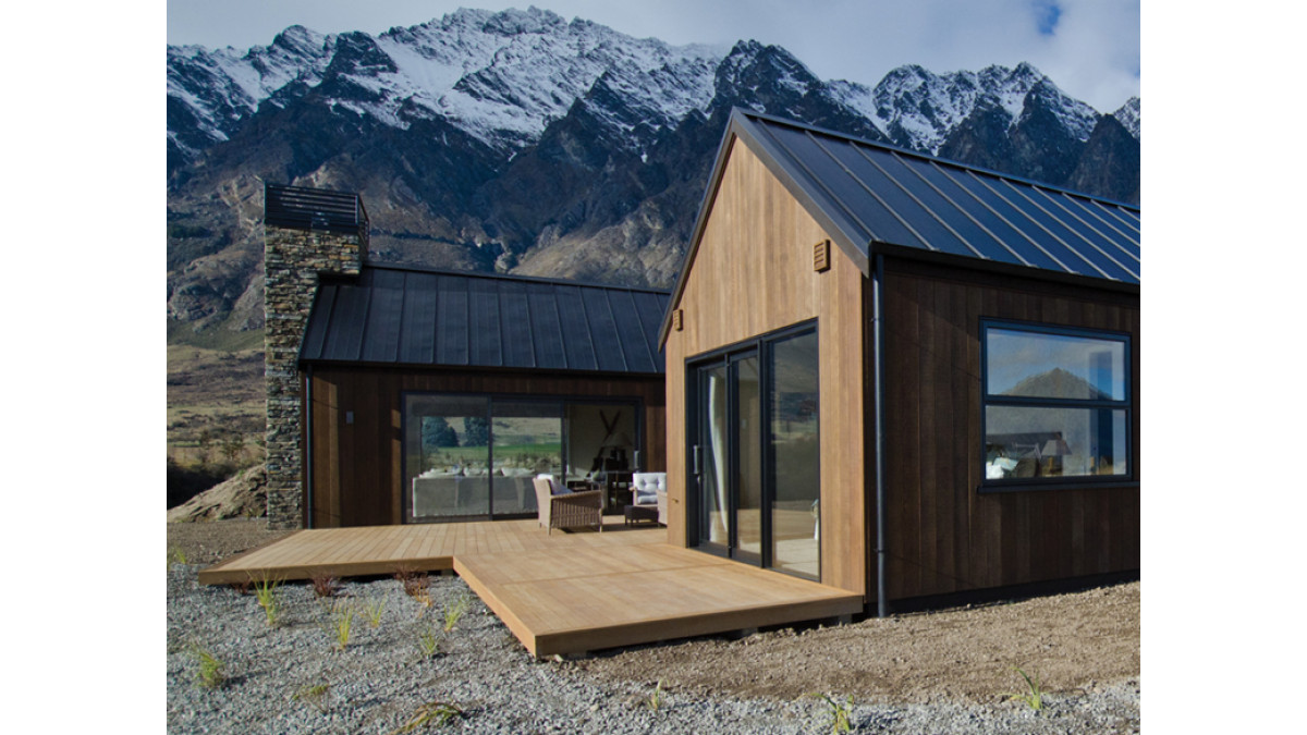 Residential ZinaCore House with snowy hills Central Otago Black