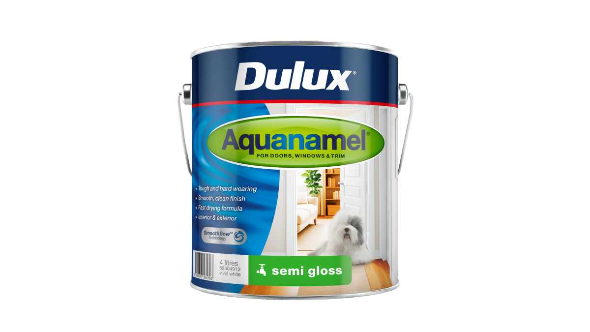 4L Dulux Aquanamel Semi Gloss Vivid White 3MB