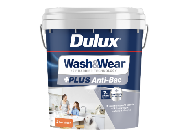 Dulux Wash&Wear +PLUS Anti-Bac Low Sheen