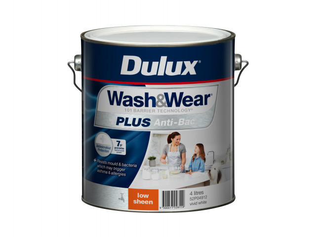 Dulux Wash&Wear +PLUS Anti-Bac Low Sheen