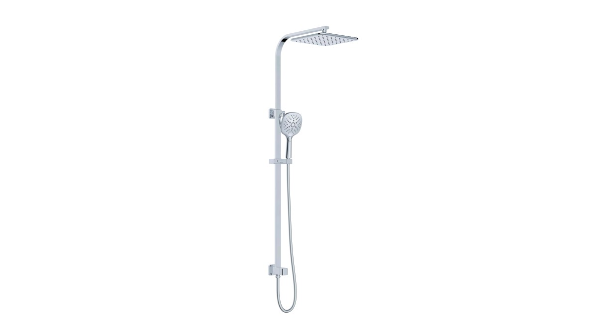 29439A Milano Dual Rain Shower column with Runner Push Button Hand Shower 4650 in CP