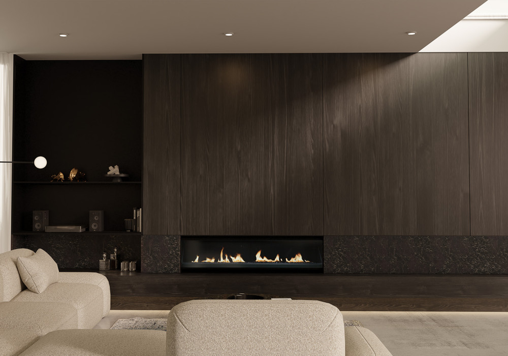 Escea LR1550 Inbuilt Holographic Electric Fireplace