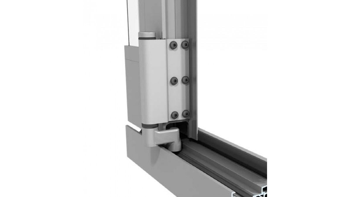 Roller and hinge on bifold door stile