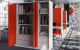 Salice Gravity Pocket Door   Office Storage   Partially Open   EBOSS