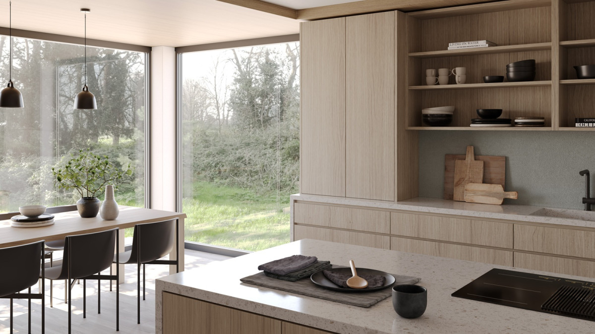 Salice Gravity Pocket Door Over Bench   Closed   EBOSS
