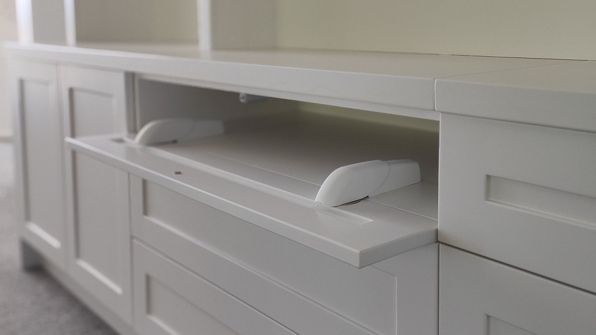 Salice Pacta Unit in Wall Storage Unit Project by Joey Chalk fine carpentry and woodworks