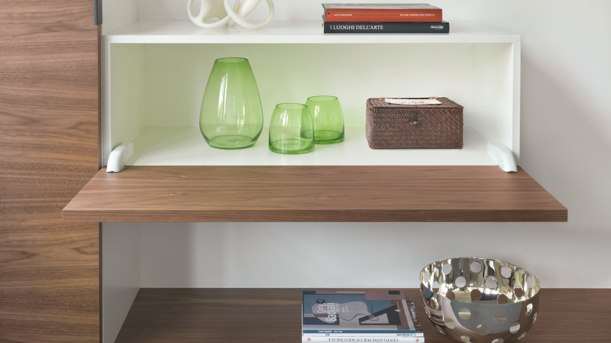 Salice Pacta White in Living Room Wall Cabinet