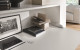 Salice Pacta White in Work From Home Desk with Wide Door Support Hinge.