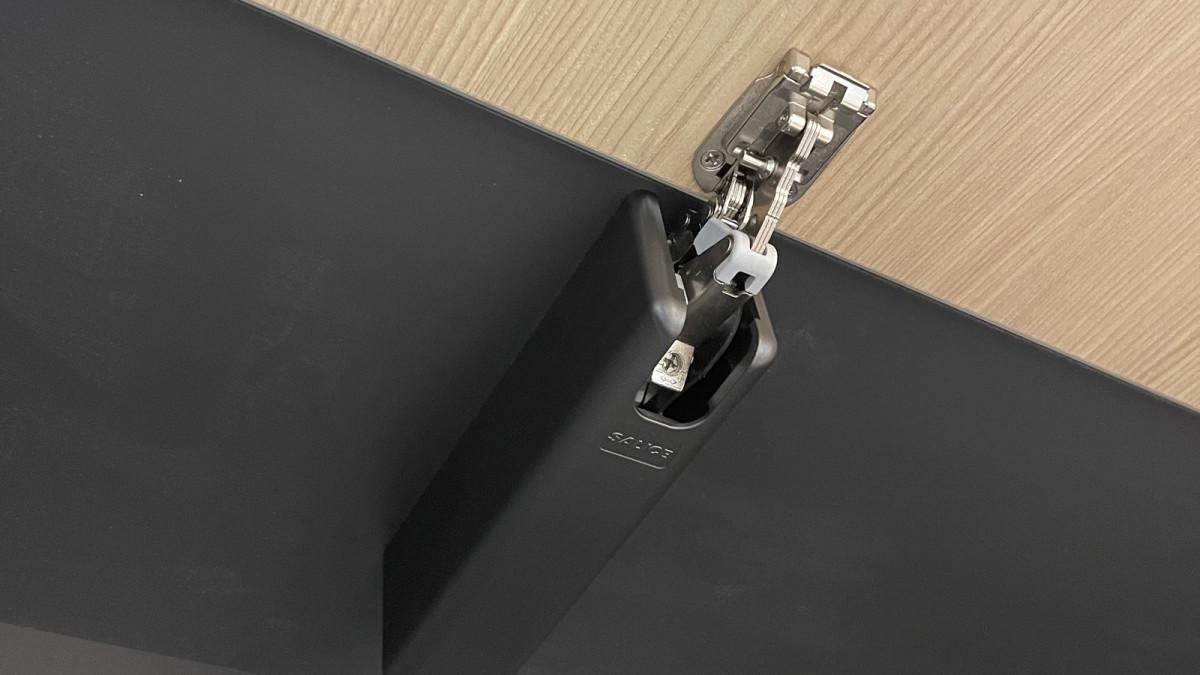 Salice Wind Overhead Lift Satin Metal Black in Wardrobe Project by Mosman Interiors