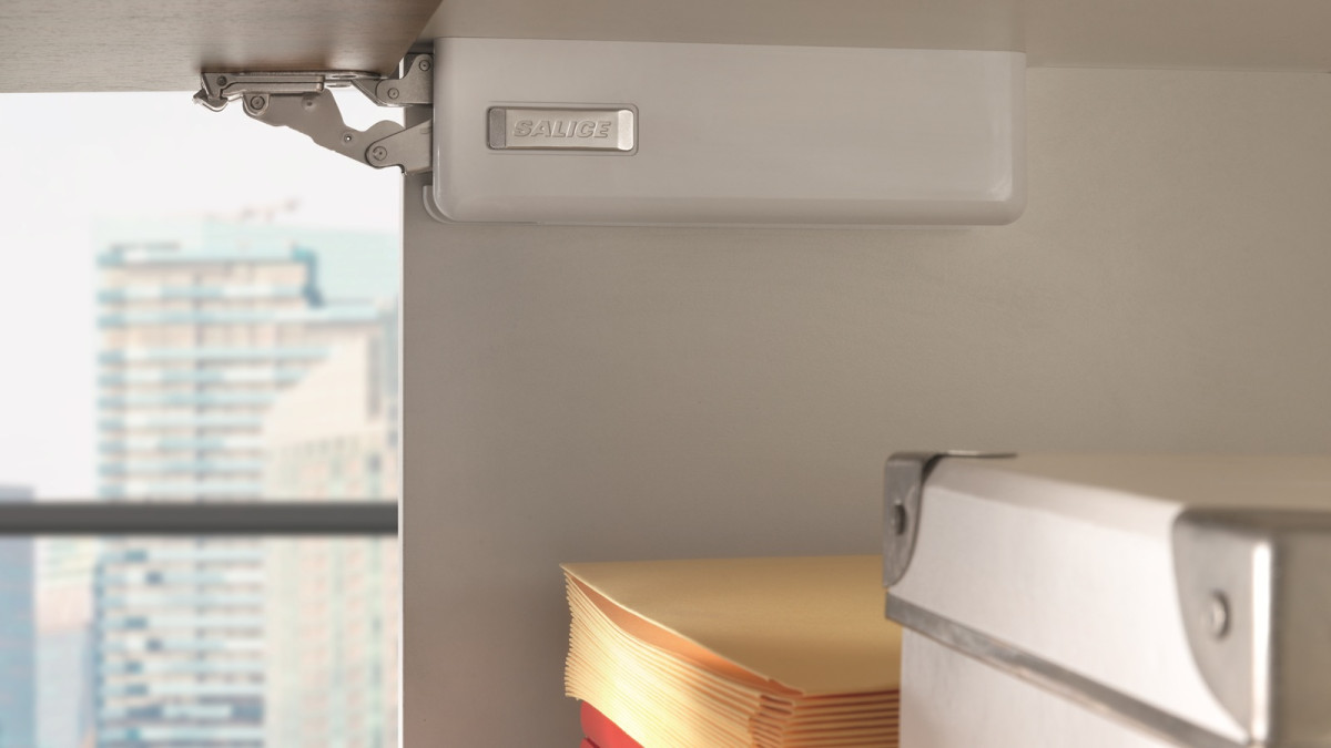 Salice Wind Overhead Lift White in Storage Cabinet