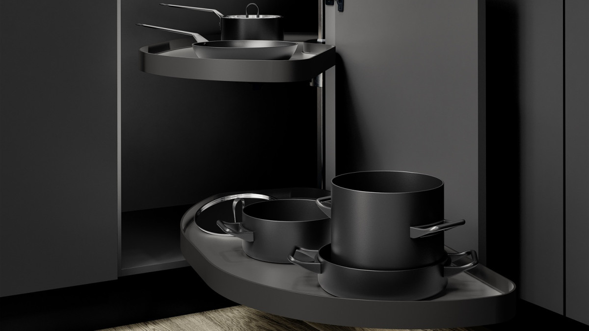 VS CORNERSTONE MAXX 2 Shelf Unero Lava Grey Left Hand Insitu