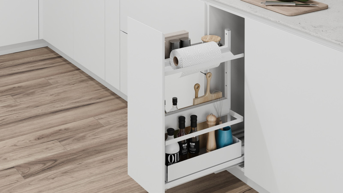 VS361 Vauth Sagel VS SUB Larder Flex Cook   Essentio Style   Cabinet 300mm   White In Situ