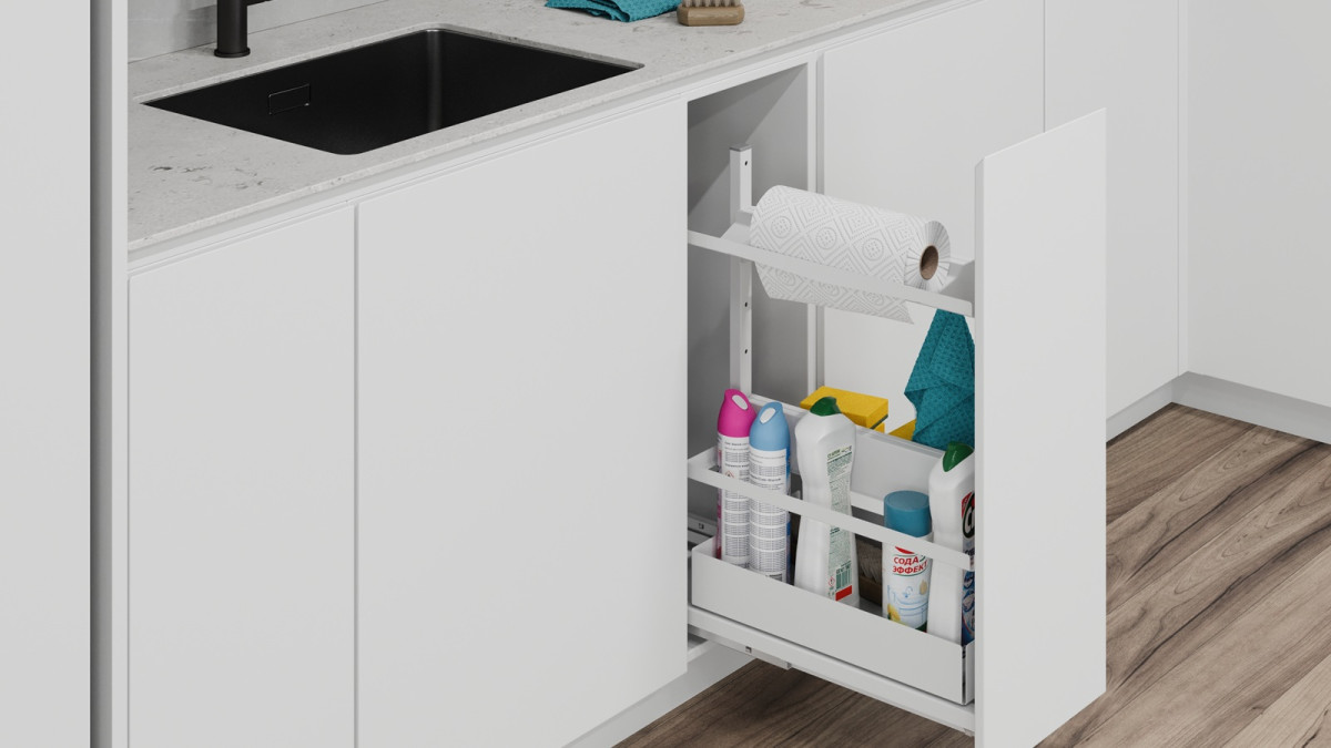 VS362 Vauth Sagel VS SUB Larder Flex Clean   Essentio Style   Cabinet 300mm   White In Situ