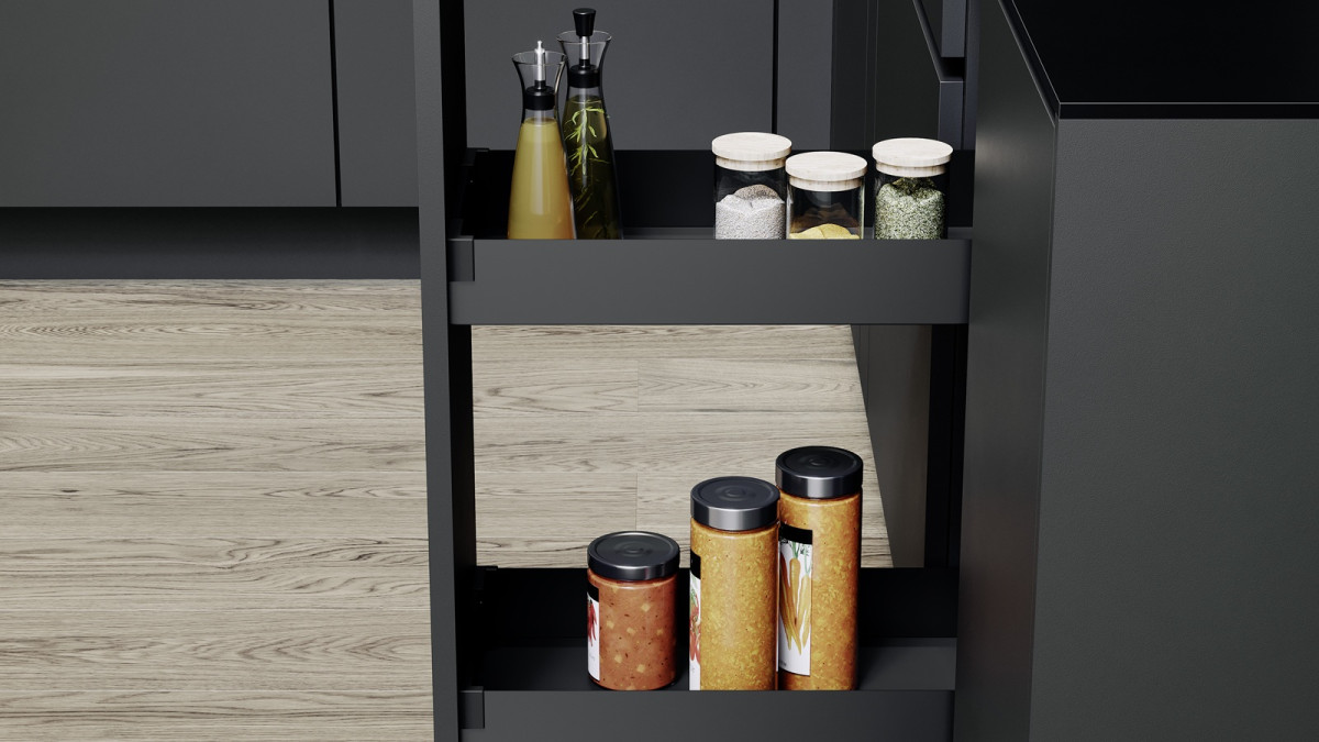Vauth Sagel VS SUB Rack   Essentio   300mm Cabinet   Lava Grey In Situ