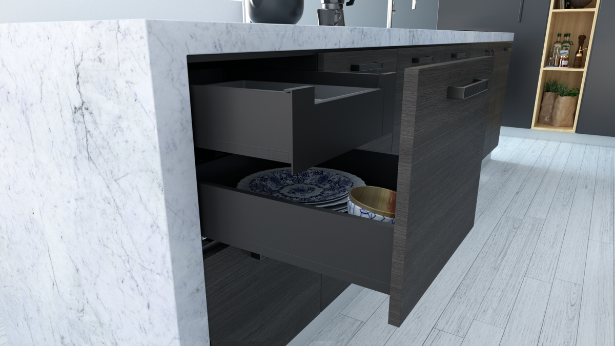 ALUNAN T Soft Close Drawer T Internal Drawer and T Drawer Umbra Grey