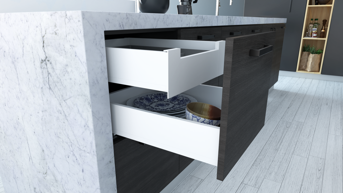 ALUNAN T Soft Close Drawer T Internal Drawer and T Drawer White
