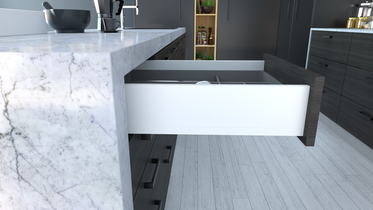 ALUNAN T Soft Close Drawers T Model White