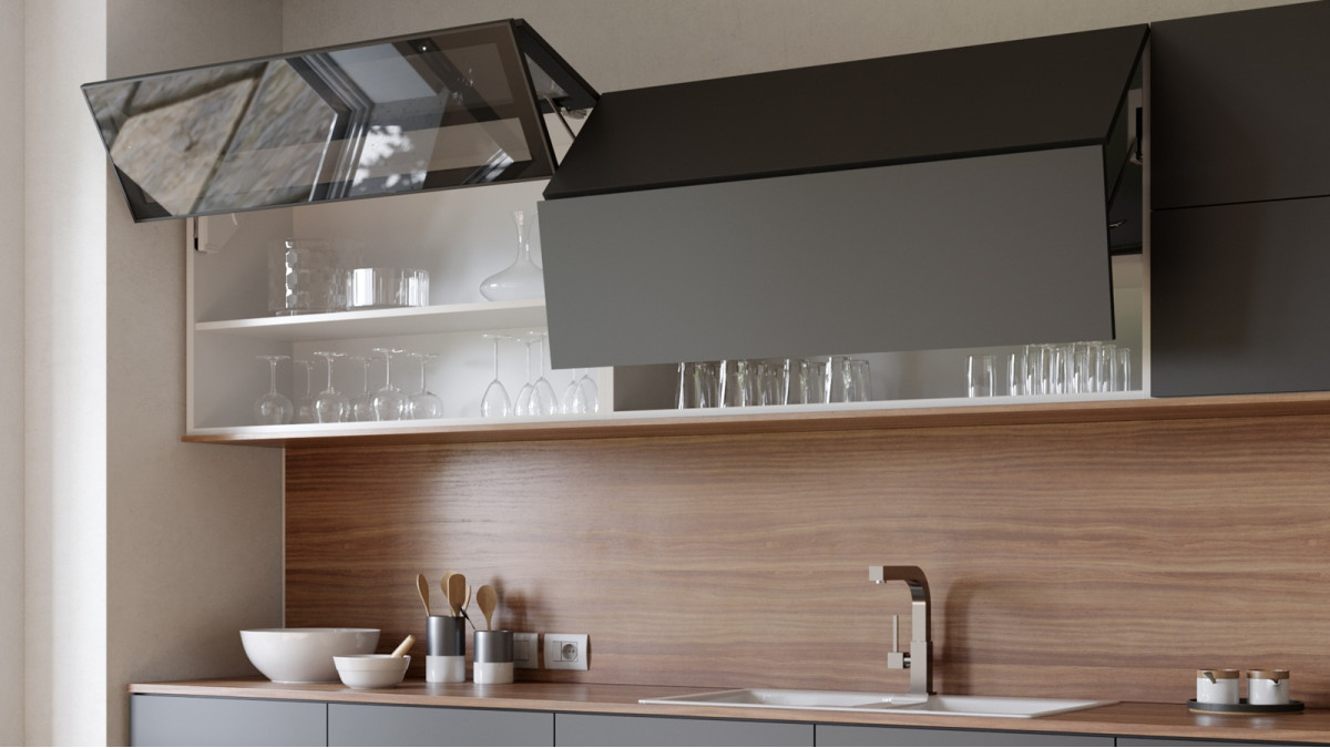 Salice Evolift for Folding Overhead Cabinet Doors Wood Door and Aluminium Framed Door