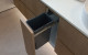 Tanova Simplex Kitchen Waste Bin Installed in Bathroom Vanity. Project by Spin Design