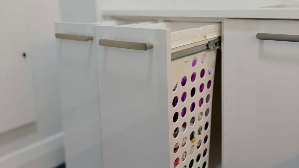 Tanova Simplex Laundry Hampers   Project by Freestyle Kitchens & Interiors
