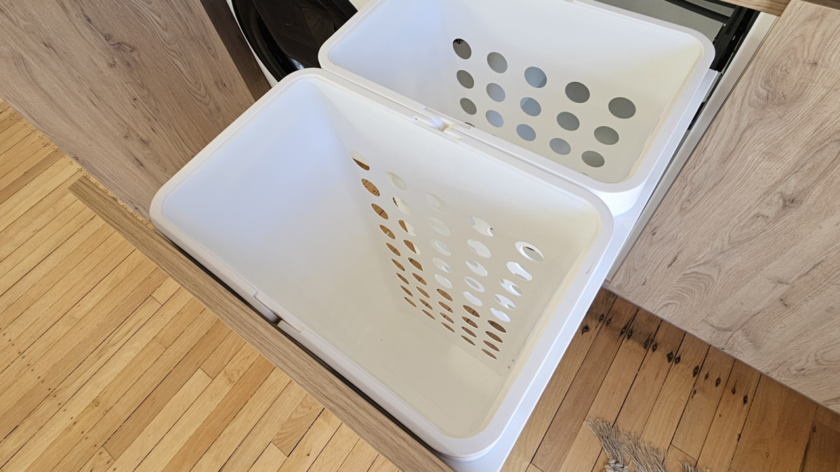 Tanova Simplex Plus Laundry Hamper   Project by The Kitchen Centre