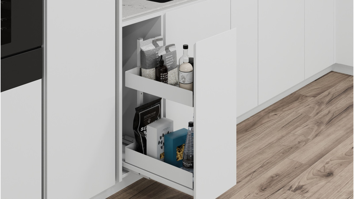 Vauth Sagel VS SUB Larder   Essentio   300mm Cabinet   White In Situ