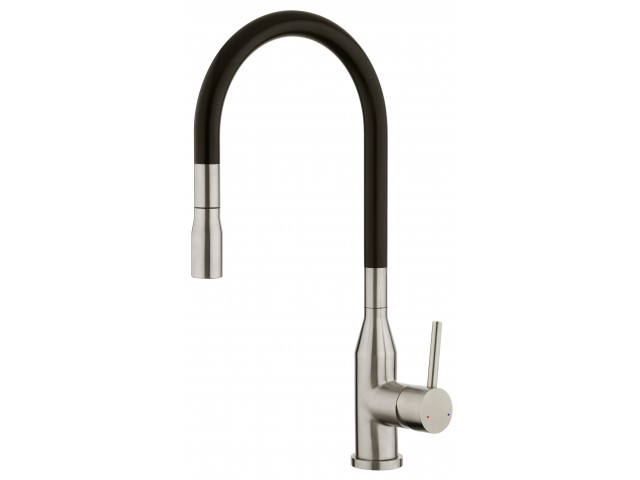 Stainless Minimal Black Spout Pull down Sink Mixer