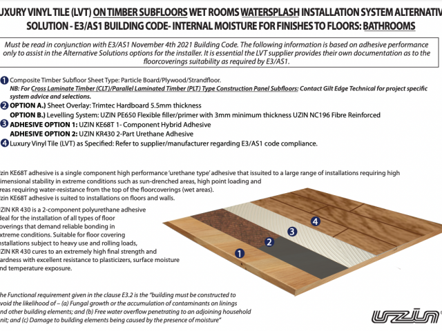E3 AS1 System: Luxury Vinyl Tile on Timber Subfloors, Bathrooms — Watersplash 07122021