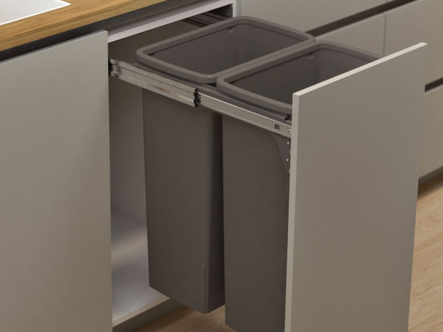 Hideaway Compact 2 x 40L Door Pull — Cinder