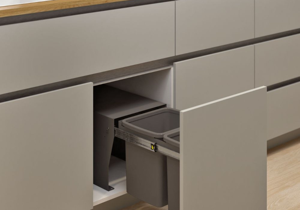 Hideaway Compact 2 x 15L Floor Mounted Door Pull — Cinder