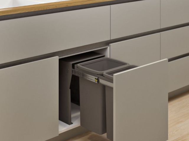 Hideaway Compact 2 x 20L Floor Mounted Door Pull — Cinder