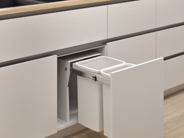 Hideaway Compact 2 x 20L Floor Mounted Door Pull — White